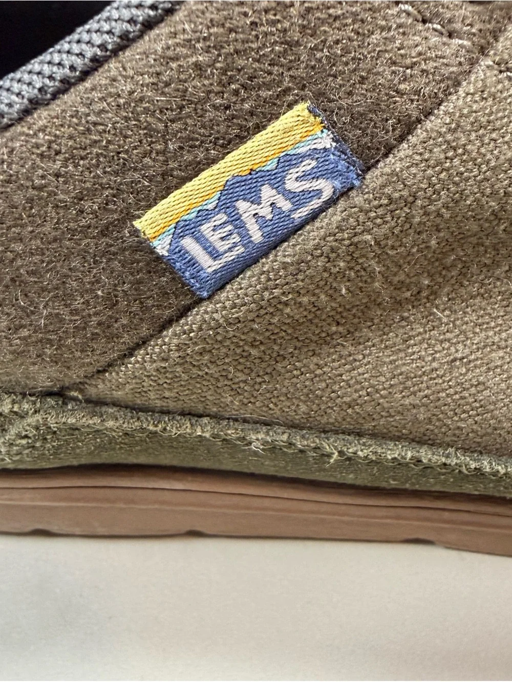 LEMS Chillum Minimalist Gorpcore Sneakers Olive Green Canvas Suede Size 11